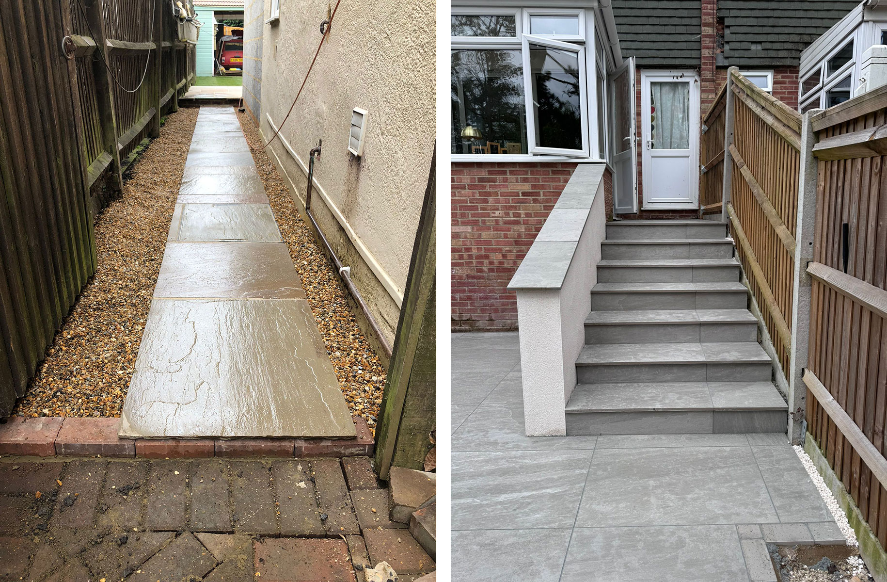 Garden path by Stone Landscapes, Woking, Surrey