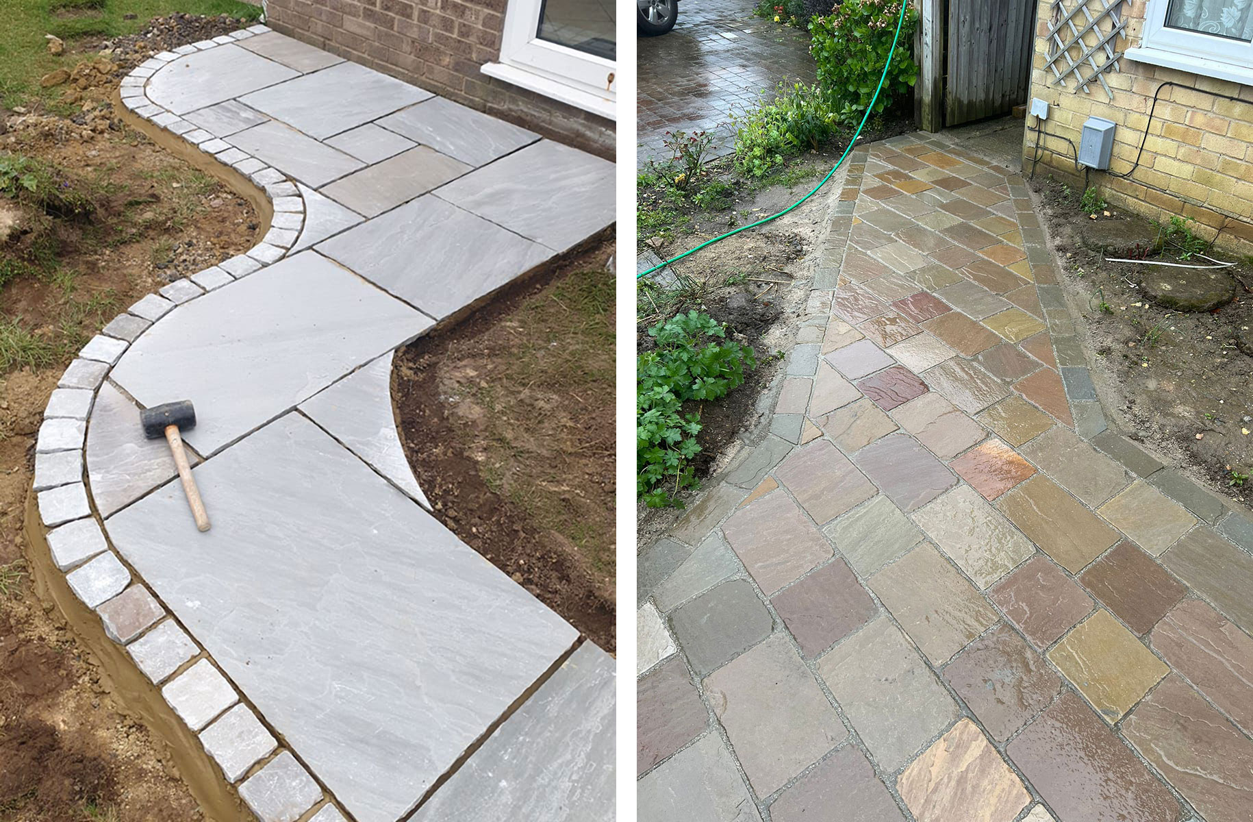 Garden path by Stone Landscapes, Woking, Surrey