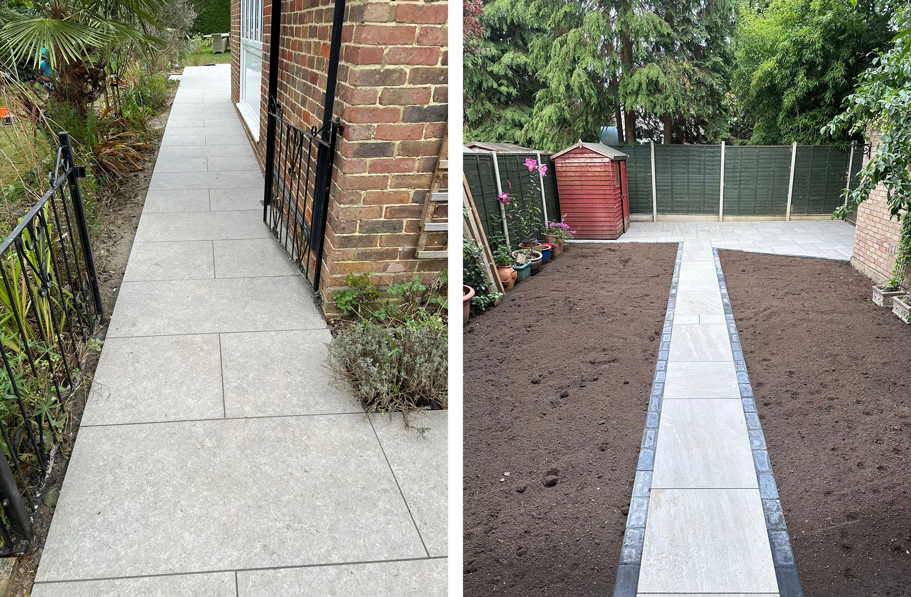 Garden path by Stone Landscapes, Woking, Surrey