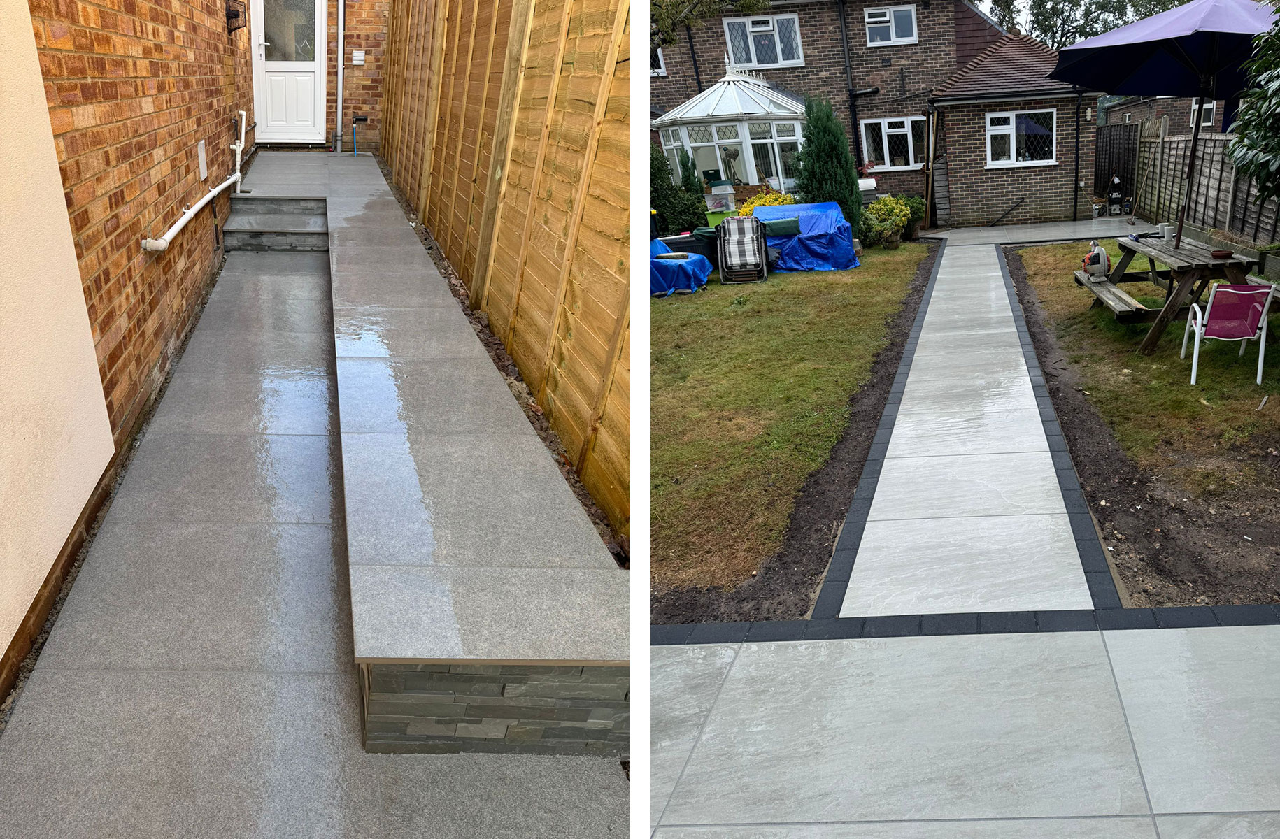 Garden path by Stone Landscapes, Woking, Surrey