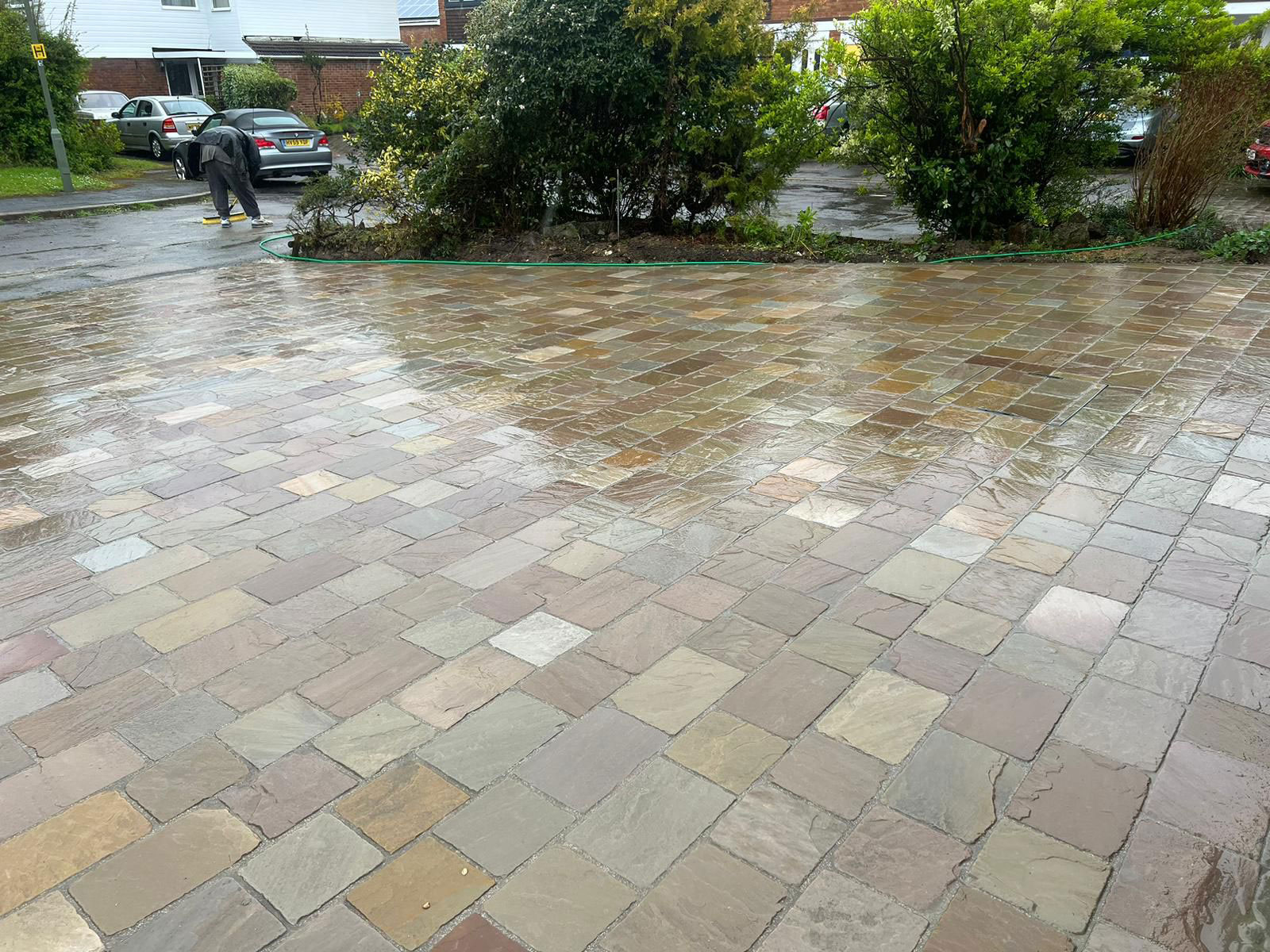 Sandstone patio by Stone Landscapes, Woking, Surrey