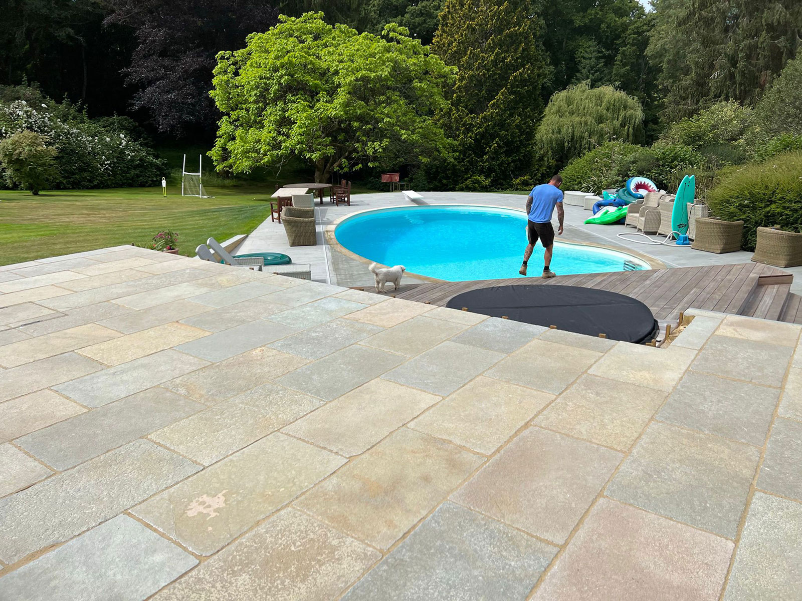 Sandstone patio by Stone Landscapes, Woking, Surrey