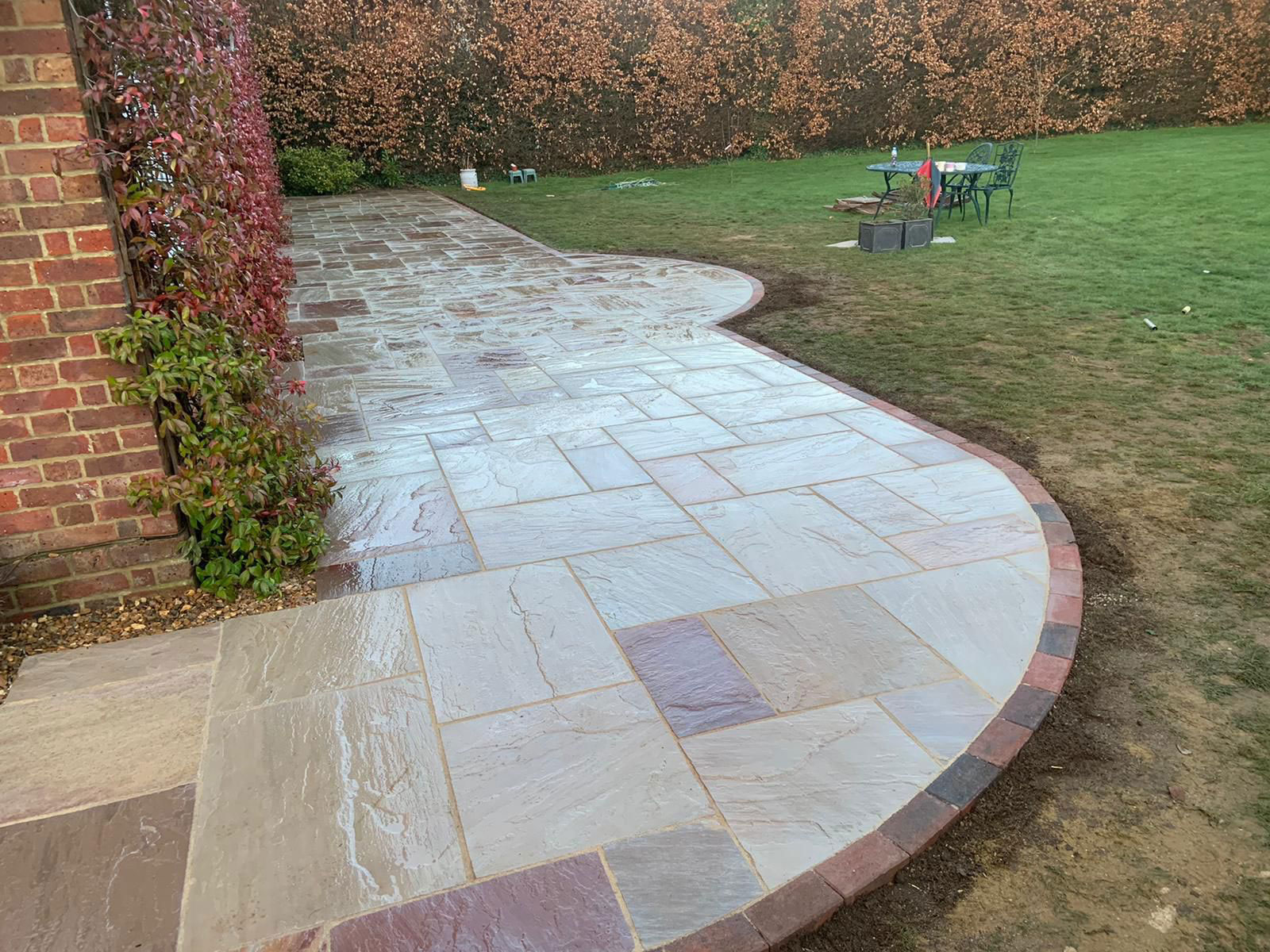 Sandstone patio by Stone Landscapes, Woking, Surrey