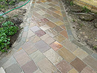 Sandstone patio by Stone Landscapes, Woking, Surrey