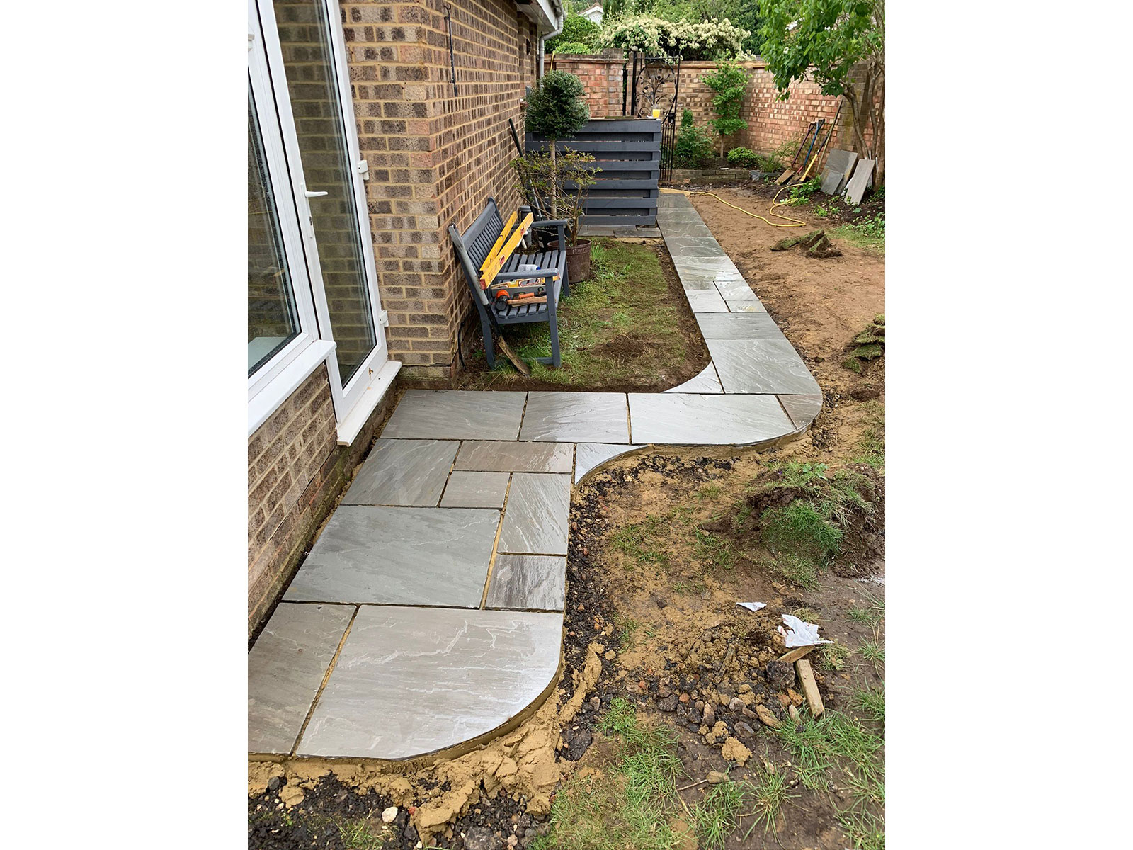 Sandstone patio by Stone Landscapes, Woking, Surrey