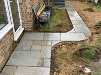Sandstone patio by Stone Landscapes, Woking, Surrey