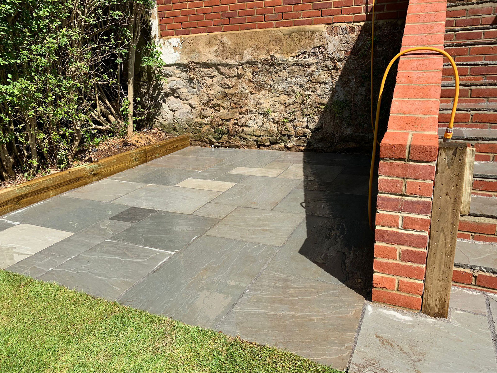 Sandstone patio by Stone Landscapes, Woking, Surrey