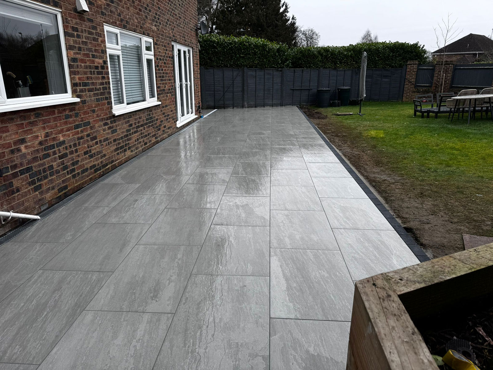 Porcelain patio by Stone Landscapes, Woking, Surrey