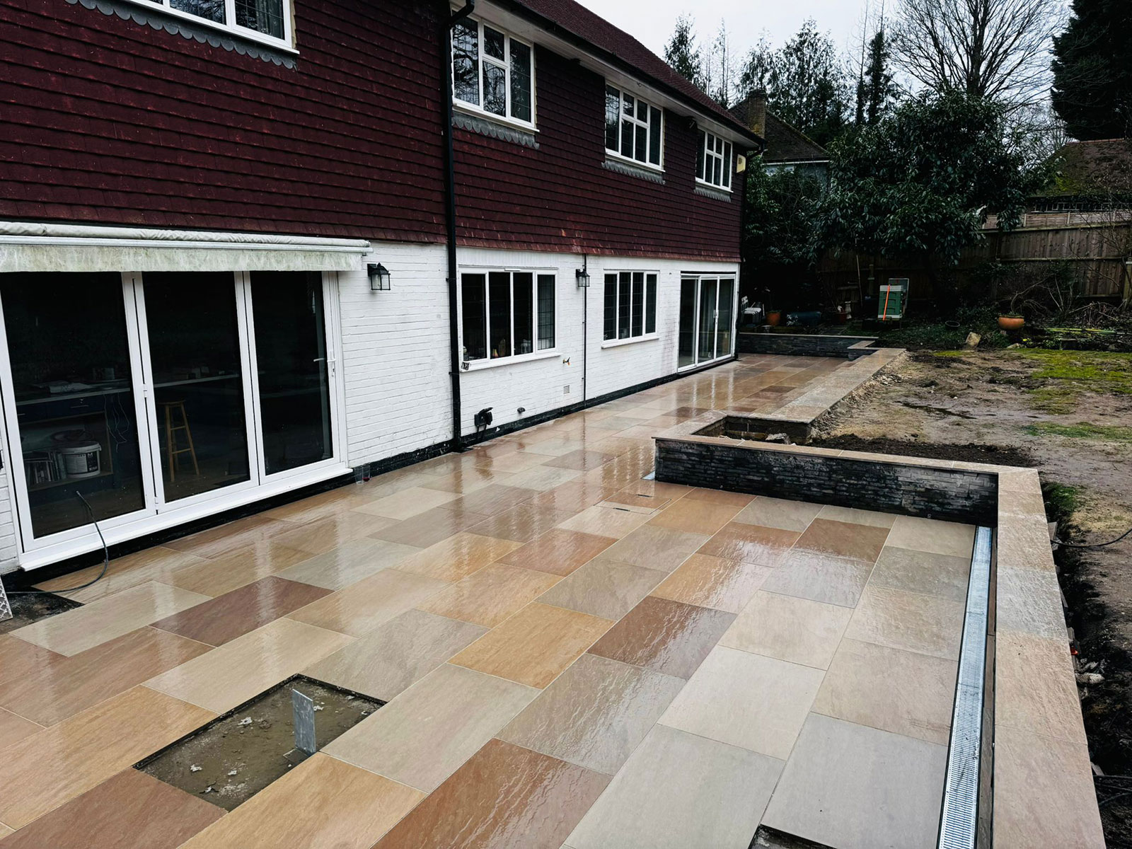 Porcelain patio by Stone Landscapes, Woking, Surrey