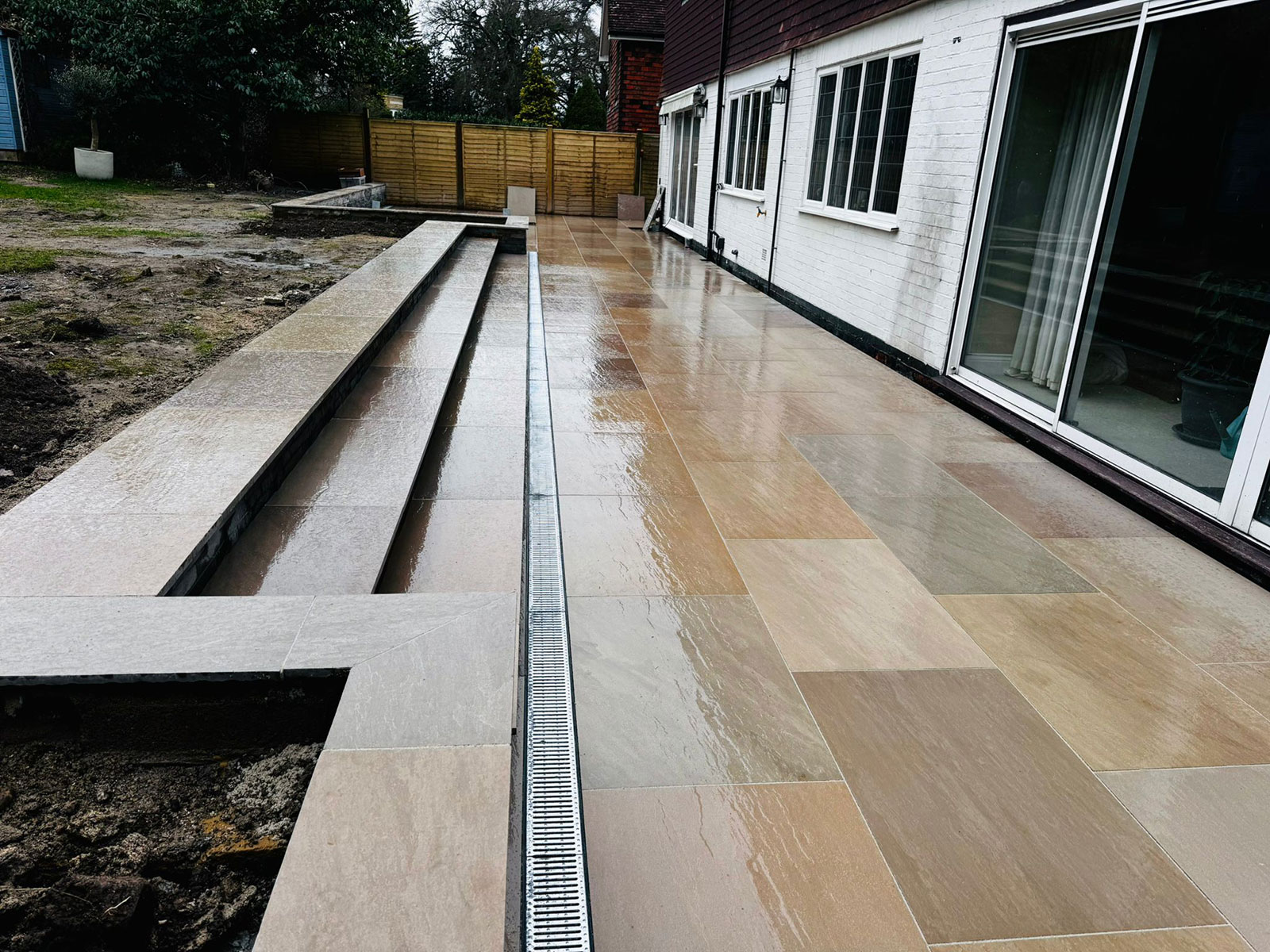 Porcelain patio by Stone Landscapes, Woking, Surrey