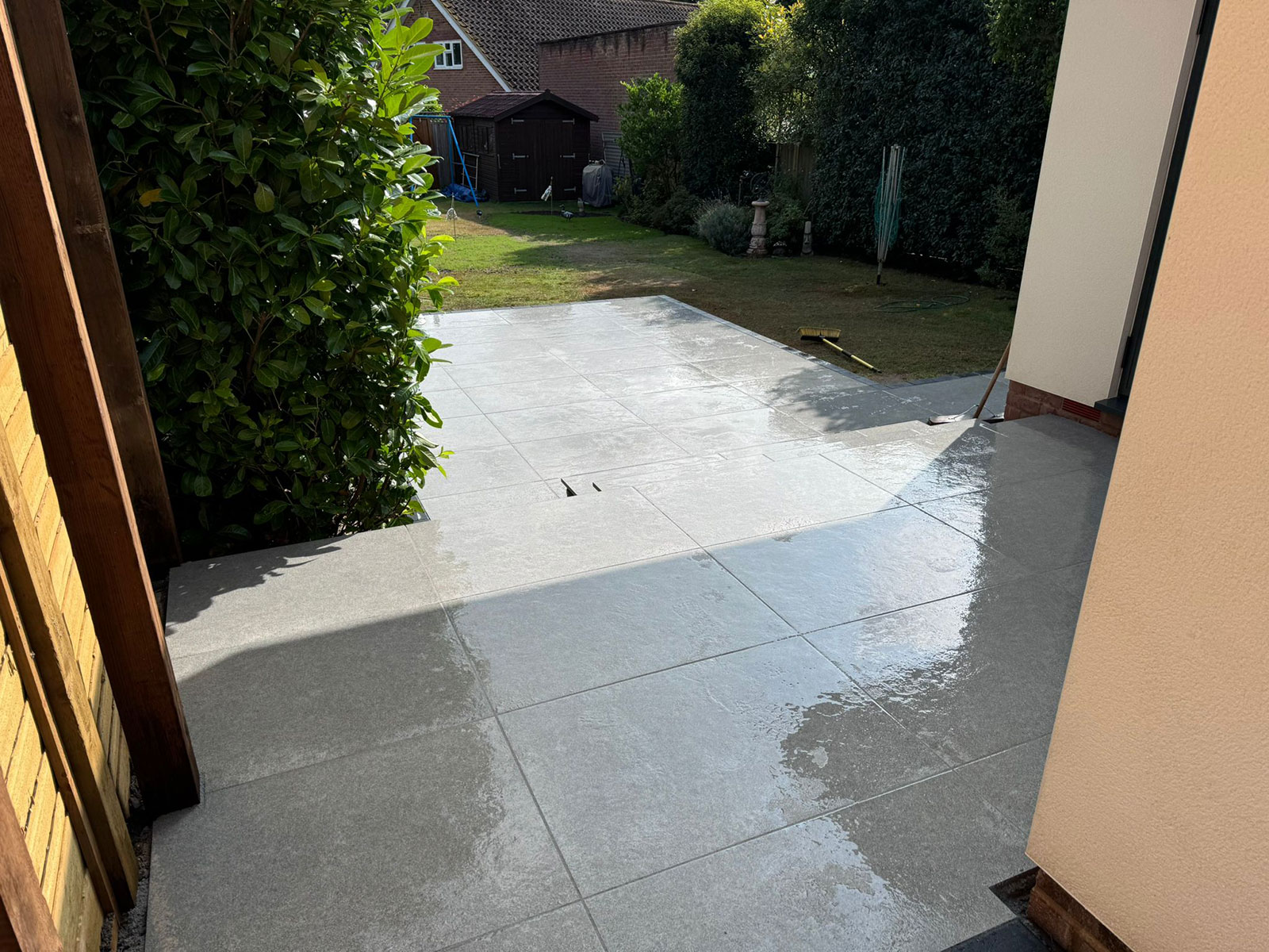 Porcelain patio by Stone Landscapes, Woking, Surrey