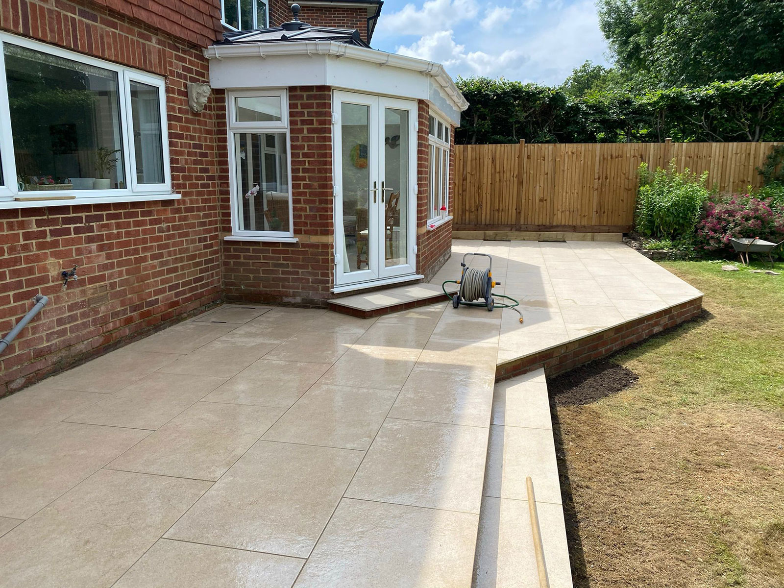 Porcelain patio by Stone Landscapes, Woking, Surrey