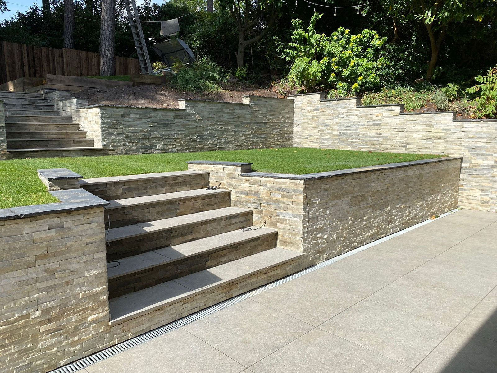 Porcelain patio by Stone Landscapes, Woking, Surrey