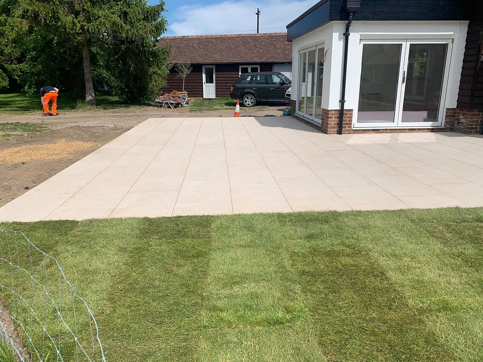 Porcelain patio by Stone Landscapes, Woking, Surrey