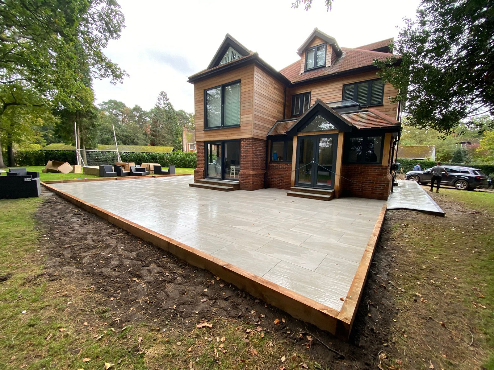Porcelain patio by Stone Landscapes, Woking, Surrey
