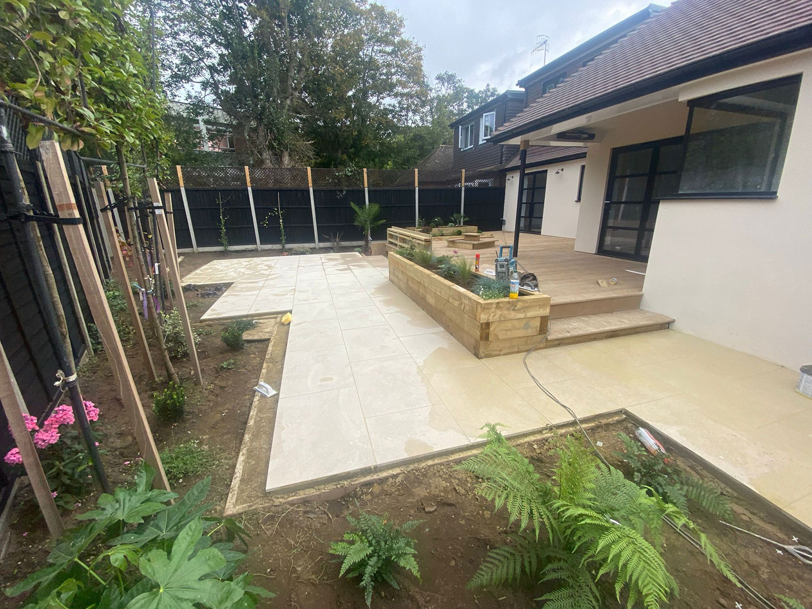 Porcelain patio by Stone Landscapes, Woking, Surrey
