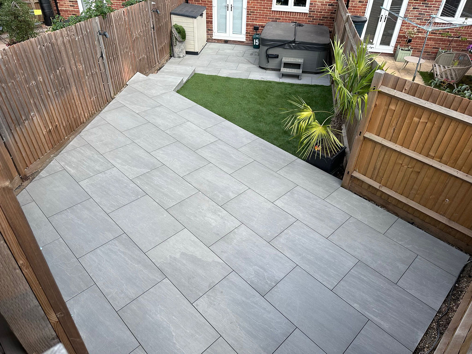 Porcelain patio by Stone Landscapes, Woking, Surrey
