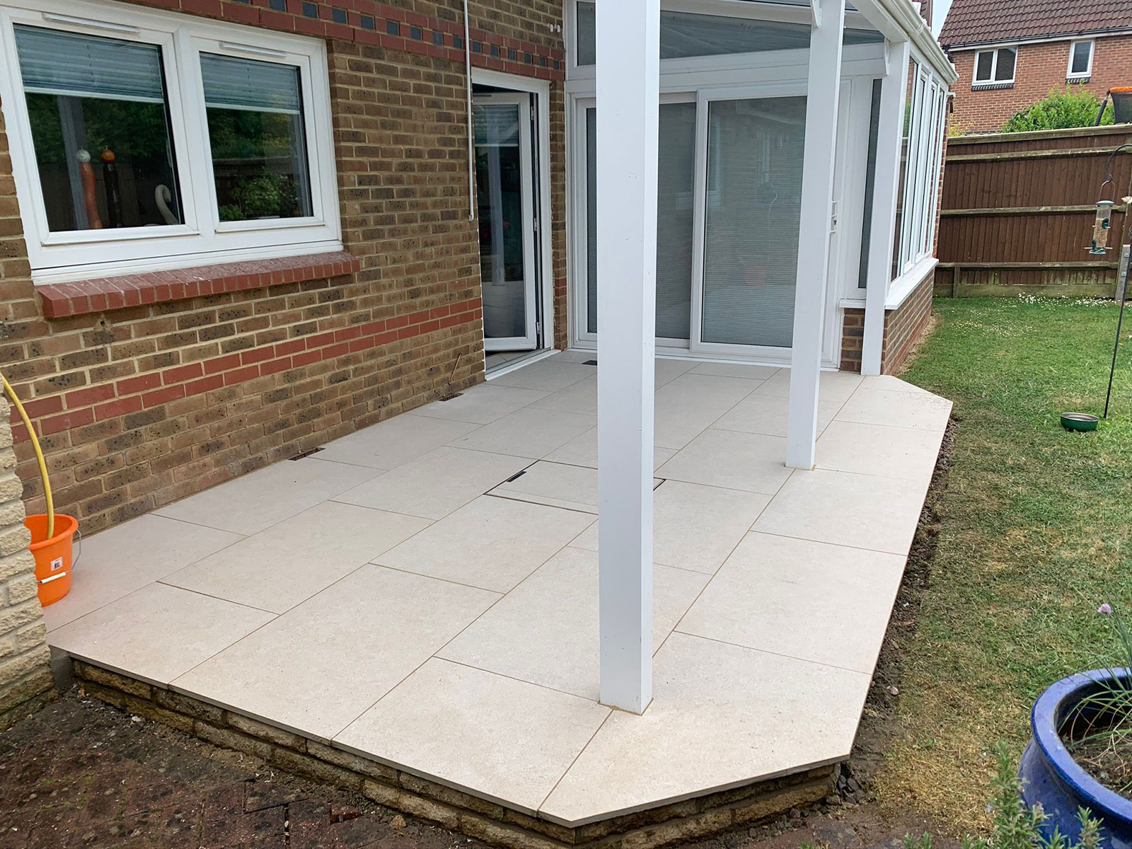 Porcelain patio by Stone Landscapes, Woking, Surrey