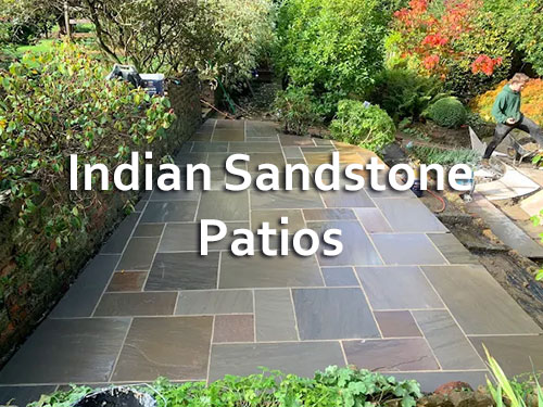 Sandstone patio by Stone Landscapes, Woking, Surrey