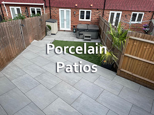 Porcelain patio by Stone Landscapes, Woking, Surrey